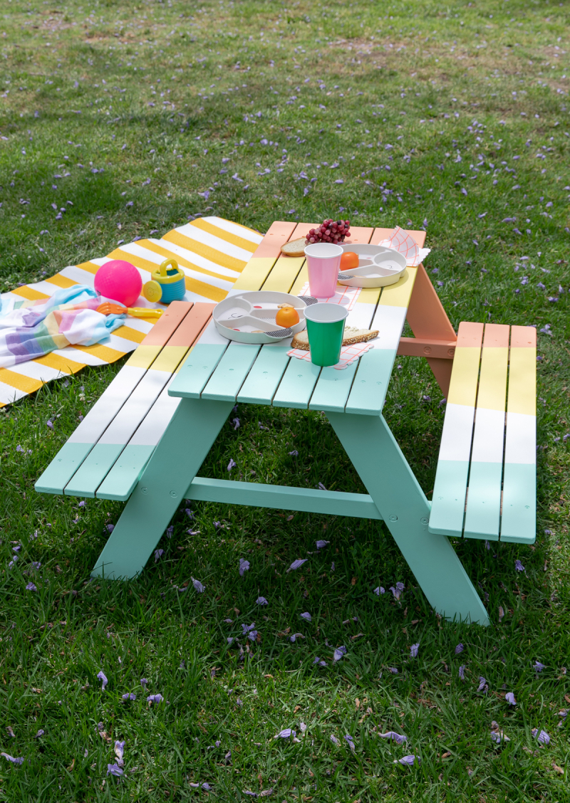 A Colorful Picnic Table for Your Kids... / DIY via Oh Joy!
